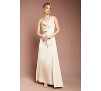 Coast Women's Honoured Sleeveless Cowl Neck Satin Maxi Bridesmaid Dress in Champagne | Size: 12 Coast Champagne 12