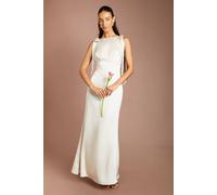 Coast Women's Honoured Sleeveless High Neck Tie Shoulder Satin Maxi Bridesmaid Dress in Champagne | Size: 20 Coast Champagne 20