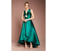 Coast Women's Honoured Sleeveless Plunge Waterfall Twill Maxi Bridesmaid Dress in Emerald | Size: 12 Coast Emerald 12