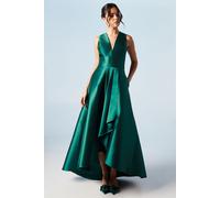 Coast Women's Honoured Sleeveless Plunge Waterfall Twill Maxi Bridesmaid Dress in Emerald | Size: 8 Coast Emerald 8