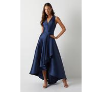 Coast Women's Honoured Sleeveless Plunge Waterfall Twill Maxi Bridesmaid Dress in Navy | Size: 14 Coast Navy 14