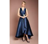 Coast Women's Honoured Sleeveless Plunge Waterfall Twill Maxi Bridesmaid Dress in Navy | Size: 16 Coast Navy 16