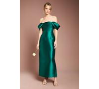 Coast Women's Honoured Twill Bardot Column Midi Bridesmaid Dress in Emerald | Size: 8