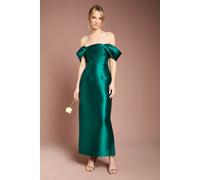 Coast Women's Honoured Twill Bardot Column Midi Bridesmaid Dress in Emerald | Size: 8 Coast Emerald 8