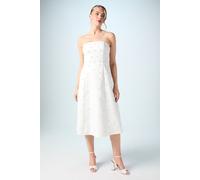 Coast Women's Hotfix Diamante Bandeau Midi Wedding Dress in Ivory | Size: 12 Coast Ivory 12