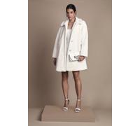 Coast Women's Ivory Diamante Faux Fur Button Through Occasion Coat | Size: 14