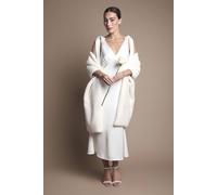 Coast Women's Ivory Faux Fur Wrap Shawl | Size: Small Coast Ivory S