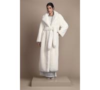 Coast Women's Ivory Occasion Belted Longline Faux Fur Coat | Size: 12 Coast Ivory 12