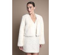 Coast Women's Ivory Occasion Short Edge To Edge Faux Fur Coat | Size: 8 Coast Ivory 8