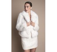 Coast Women's Ivory Occasion Short Faux Fur Coat | Size: 14 Coast Ivory 14