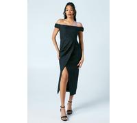 Coast Women's Jacquard Bardot Bridesmaid Column Dress in Navy | Size: 12 Coast Navy 12