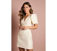 Coast Women's Jacquard Bow Mini Dress in Ivory | Size: 10 Coast Ivory 10