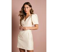 Coast Women's Jacquard Bow Mini Dress in Ivory | Size: 12