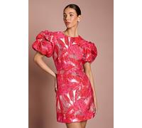 Coast Women's Jacquard Button Detail Mini Dress in Red | Size: 16 Coast Red 16