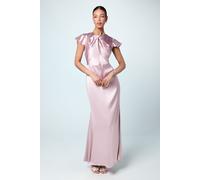 Coast Women's Keyhole Detail Satin Bridesmaid Dress in Blush | Size: 14 Coast Blush 14