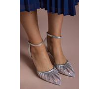 Coast Women's Krystal Metallic Faux Leather Mesh Detail High Stiletto Heel Court Shoes in Silver | Size: 7 Coast Silver 7