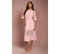 Coast Women's Lace Insert Midi Dress in Blush | Size: 10