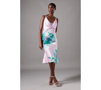 Coast Women's Lace Insert Satin Fitted Dress in Lilac | Size: 10 Coast Lilac 10