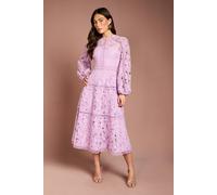 Coast Women's Lace Panelled Long Sleeve Dress in Lilac | Size: 10 Coast Lilac 10