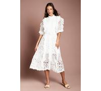 Coast Women's Lace Ruffle Shirt Dress With Tie in White | Size: 18 Coast White 18