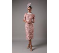 Coast Women's Lace Shirt Dress Contrast Colour in Blush | Size: 10