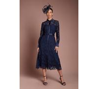 Coast Lace Shirt Dress, 10, Navy
