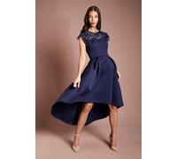 Coast Women's Lace Top Scuba Skirt Occasion Dress in Navy | Size: 10