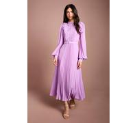 Coast Women's Lace Trim Collared Georgette Shirt Dress in Purple | Size: 12