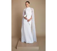 Coast Women's Linear Embellished Cape Detail Wedding Dress in Ivory | Size: 8