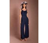 Coast Women's Lisa Tan 3D Floral Wide Leg Jumpsuit in Navy | Size: 12 Coast Navy 12
