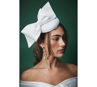 Coast Women's Lisa Tan Bridal Lace Pillbox Fascinator With Bow in Ivory Coast Ivory One Size