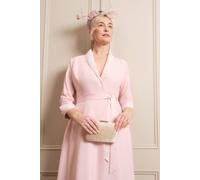 Coast Women's Lisa Tan Collared Satin Belted Wrap Dress in Blush | Size: 16