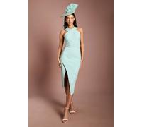 Coast Women's Lisa Tan Cross Neck Bandage Midi Dress in Mint | Size: 12