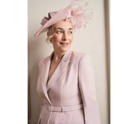 Coast Women's Lisa Tan Feather & Bow Detail Fascinator in Rose Coast Rose One Size