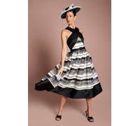 Coast Women's Lisa Tan Halter Neck Mono Stripe Midi Dress | Size: 10