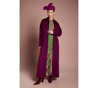 Coast Women's Lisa Tan Occasion Belted Skirt Detail Coat in Wine | Size: 10 Coast Wine 10