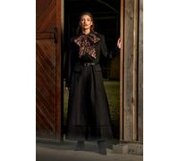 Coast Women's Lisa Tan Occasion Skirt Detail Belted Longline Coat in Black | Size: 18