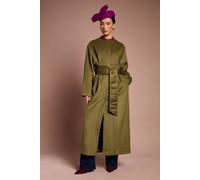 Coast Women's Lisa Tan Occasion Waist Detail Belted Coat in Olive | Size: 10 Coast Olive 10