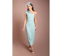 Coast Women's Lisa Tan One Shoulder Bow Detail Midi Dress in Pale Blue | Size: 10 Coast Pale Blue 10