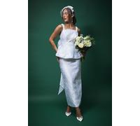 Lisa Tan Pearl Strap Peplum Bridal Top With Statement Bow Detail Coast White 8