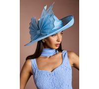 Coast Women's Lisa Tan Pleated Bow Detail Hat in Light Blue Coast Light Blue One Size