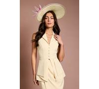 Coast Women's Lisa Tan Pleated Waist Coat in Lemon | Size: 10 Coast Lemon 10