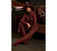 Coast Women's Lisa Tan Premium Formal Check Trouser in Berry | Size: 10 Coast Berry 10