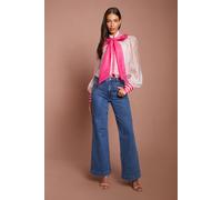 Coast Women's Lisa Tan Pussybow Long Sleeve Organza Shirt in Pink | Size: 8 Coast Pink 8