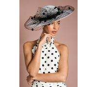 Coast Women's Lisa Tan Wide Brim Veiled Hat in Mono Coast Mono One Size