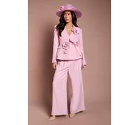Coast Women's Lisa Tan Wide Leg Crepe Trouser in Pink | Size: 14