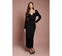 Coast Women's Long Sleeve Corset Ponte Midi Dress in Black | Size: 14 Coast Black 14