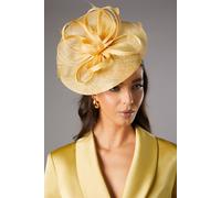 Coast Women's Loop & Feather Upturn Disc Fascinator in Lemon