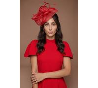 Coast Women's Loop & Feather Upturn Disc Fascinator in Red Coast Red One Size