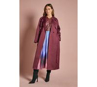 Coast Women's Malbec Satin Occasion Belted Trench Coat | Size: 16 Coast Malbec 16